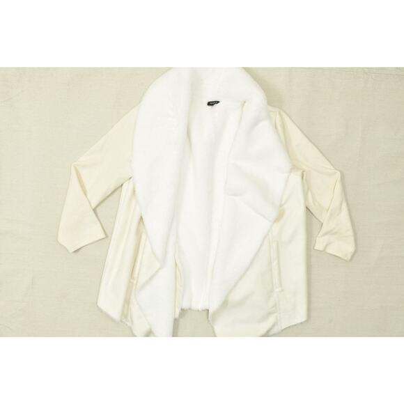 Torrid Plus Size 3 (22/24) Cream Faux Fur Open Waterfall Cardigan Polyester - Picture 1 of 8